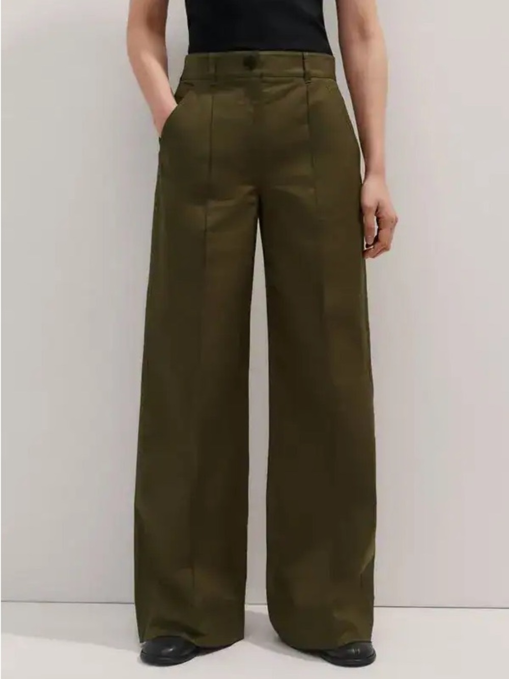 ME + EM Crease Front Trousers - Deep Autumn Olive